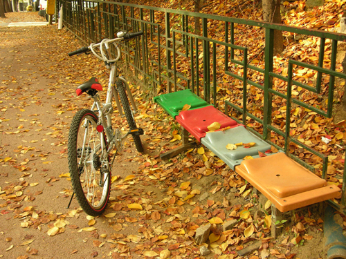                       ▲ 낙엽, 자전거, 의자...       어느새 친구가 됐네요...      