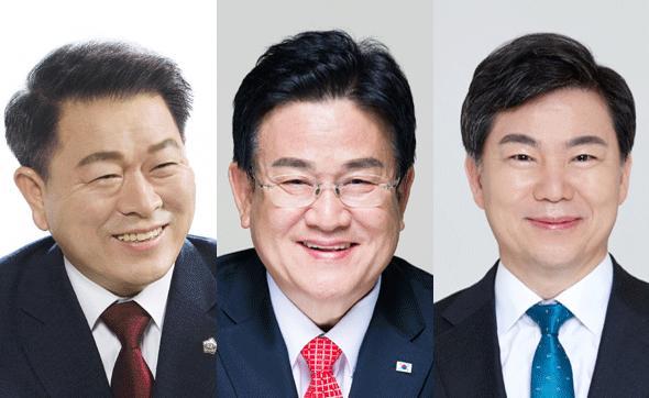 							광명시장 후보 (사진 왼쪽부터) 더불어민주당 박승원, 자유한국당 이효선, 바른미래당 김기남