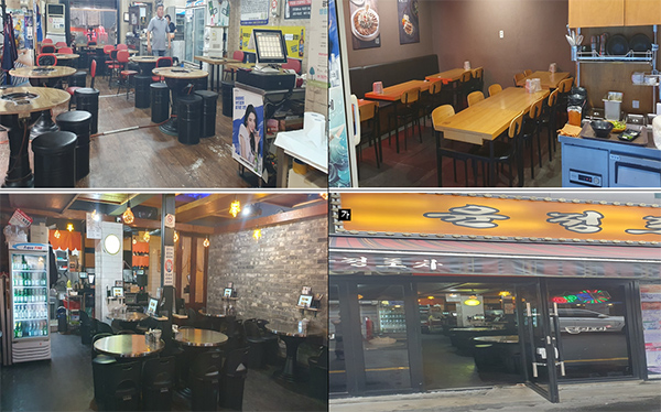 광명스피돔 BBF 행사시간 텅 비어있는 광명사거리 먹자골목 음식점들. 